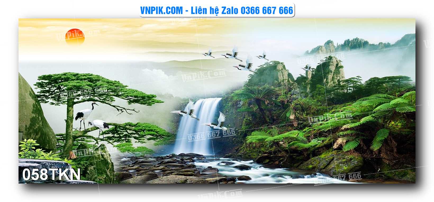 File PSD Vector Tranh Khổ Ngang – Tranh Thác Nước – Tranh Phong Cảnh Đẹp – Mã file 058TKN