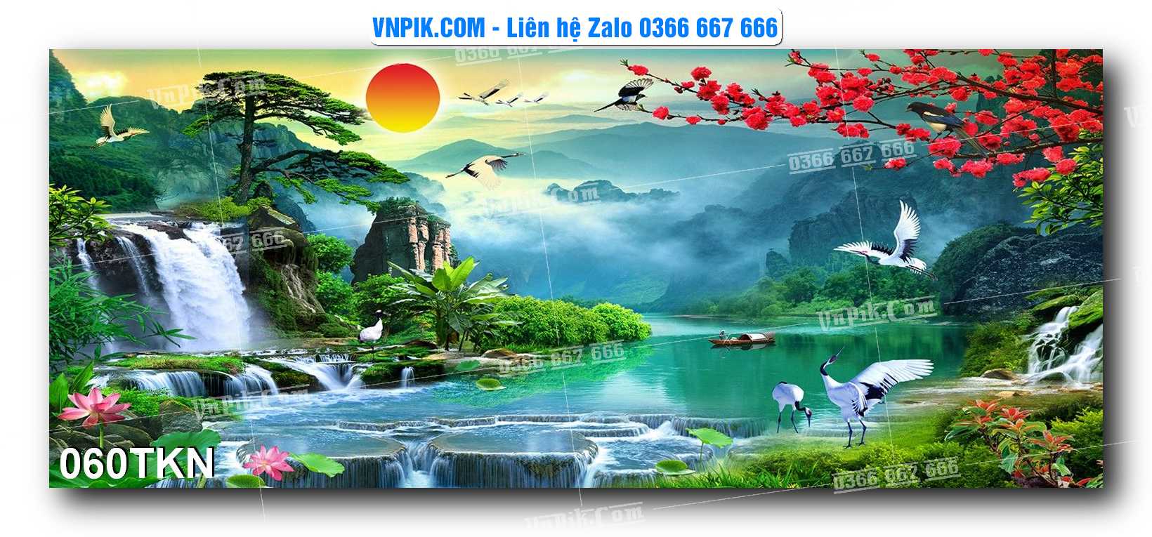 File PSD Vector Tranh Khổ Ngang – Tranh Thác Nước – Tranh Phong Cảnh Đẹp – Mã file 060TKN