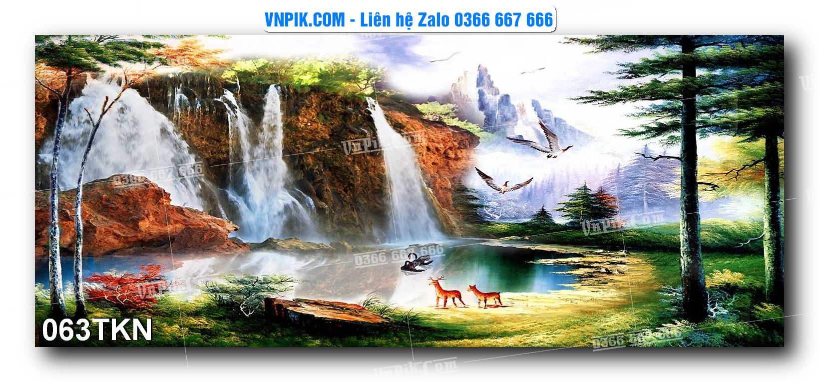 File PSD Vector Tranh Khổ Ngang – Tranh Thác Nước – Tranh Phong Cảnh Đẹp – Mã file 063TKN