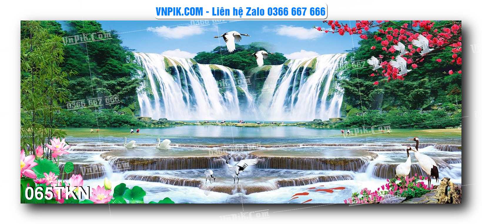 File PSD Vector Tranh Khổ Ngang – Tranh Thác Nước – Tranh Phong Cảnh Đẹp – Mã file 065TKN