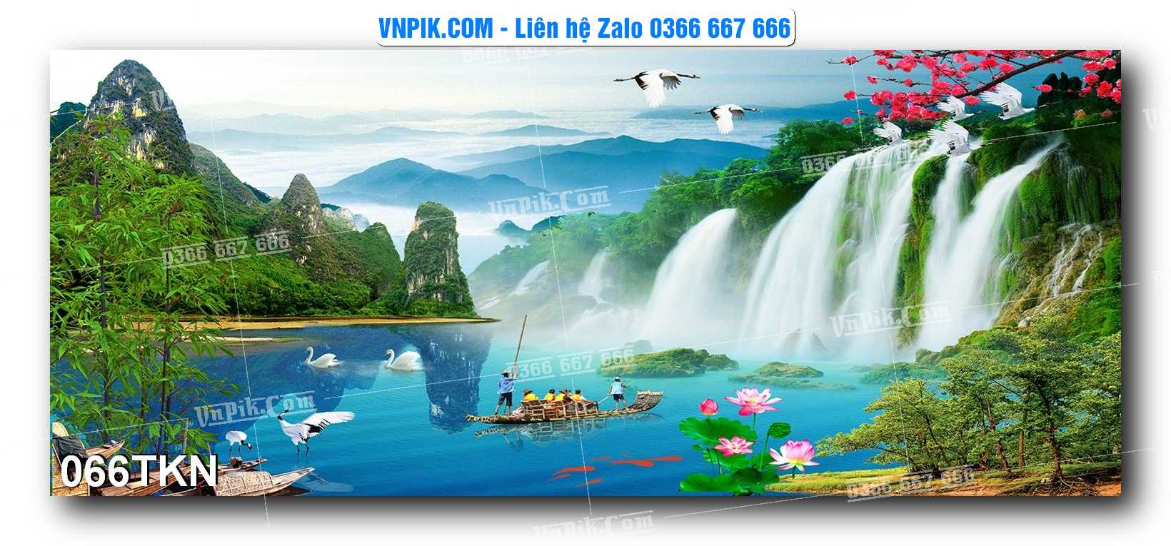 File PSD Vector Tranh Khổ Ngang – Tranh Thác Nước – Tranh Phong Cảnh Đẹp – Mã file 066TKN