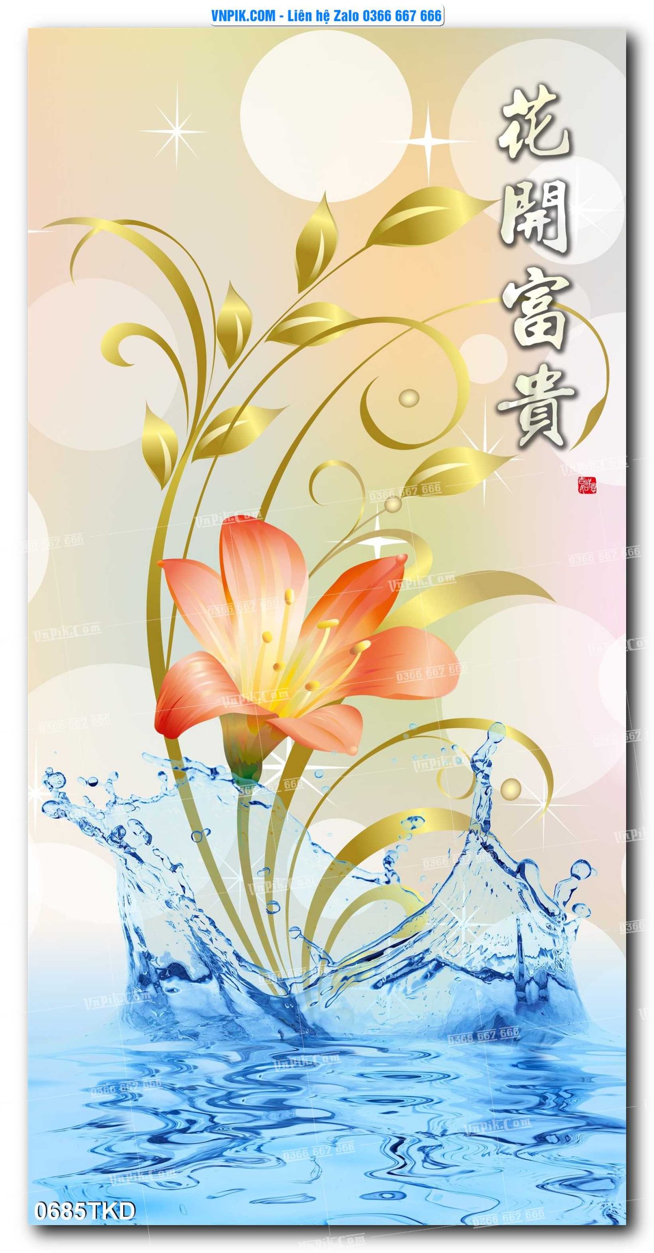 Tranh Khổ Dọc – Tranh Thác Nước – Tranh Phong Cảnh Đẹp – Tranh Treo Tường – Mã file 0685TKD