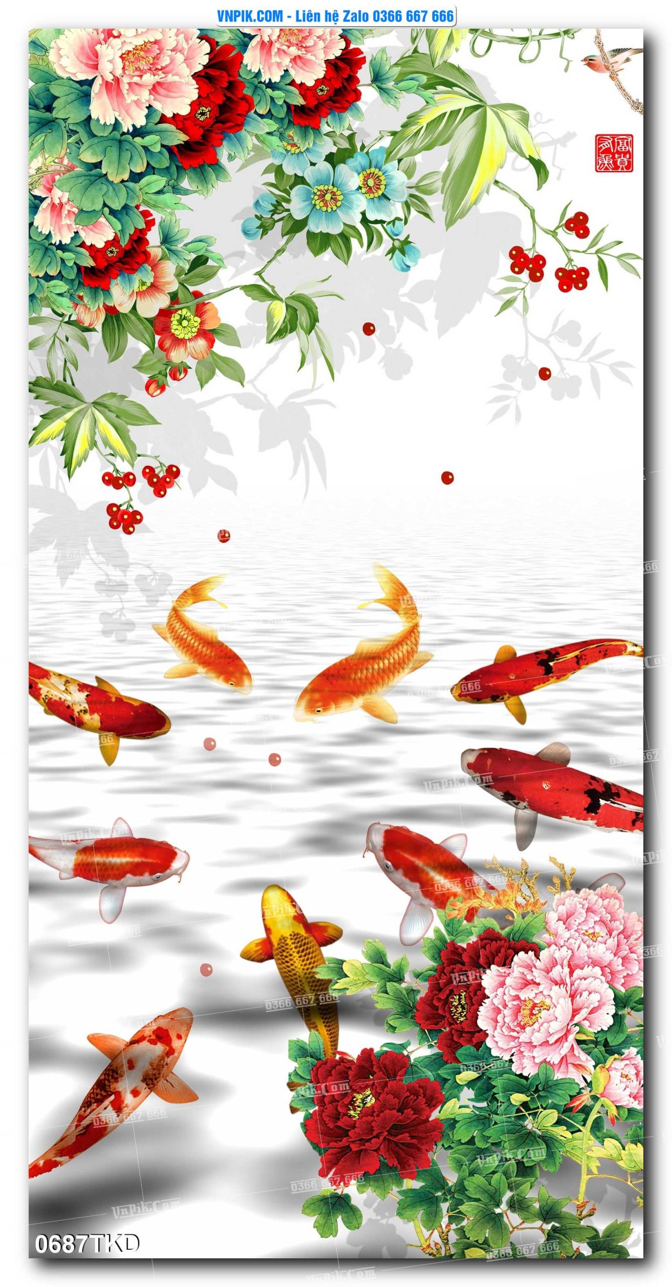 Tranh Khổ Dọc – Tranh Thác Nước – Tranh Phong Cảnh Đẹp – Tranh Treo Tường – Mã file 0687TKD