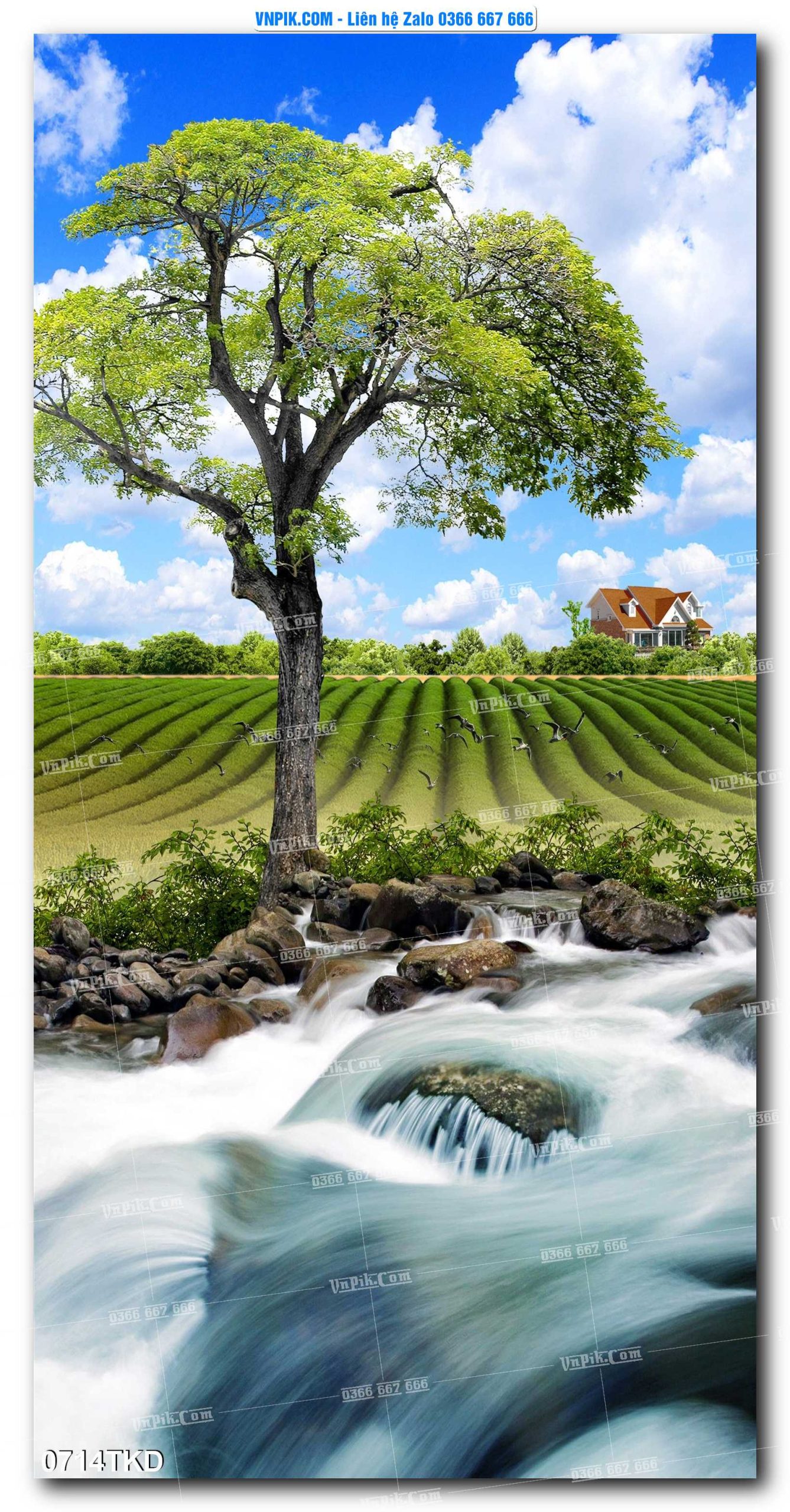 Tranh Khổ Dọc – Tranh Thác Nước – Tranh Phong Cảnh Đẹp – Tranh Treo Tường – Mã file 0714TKD