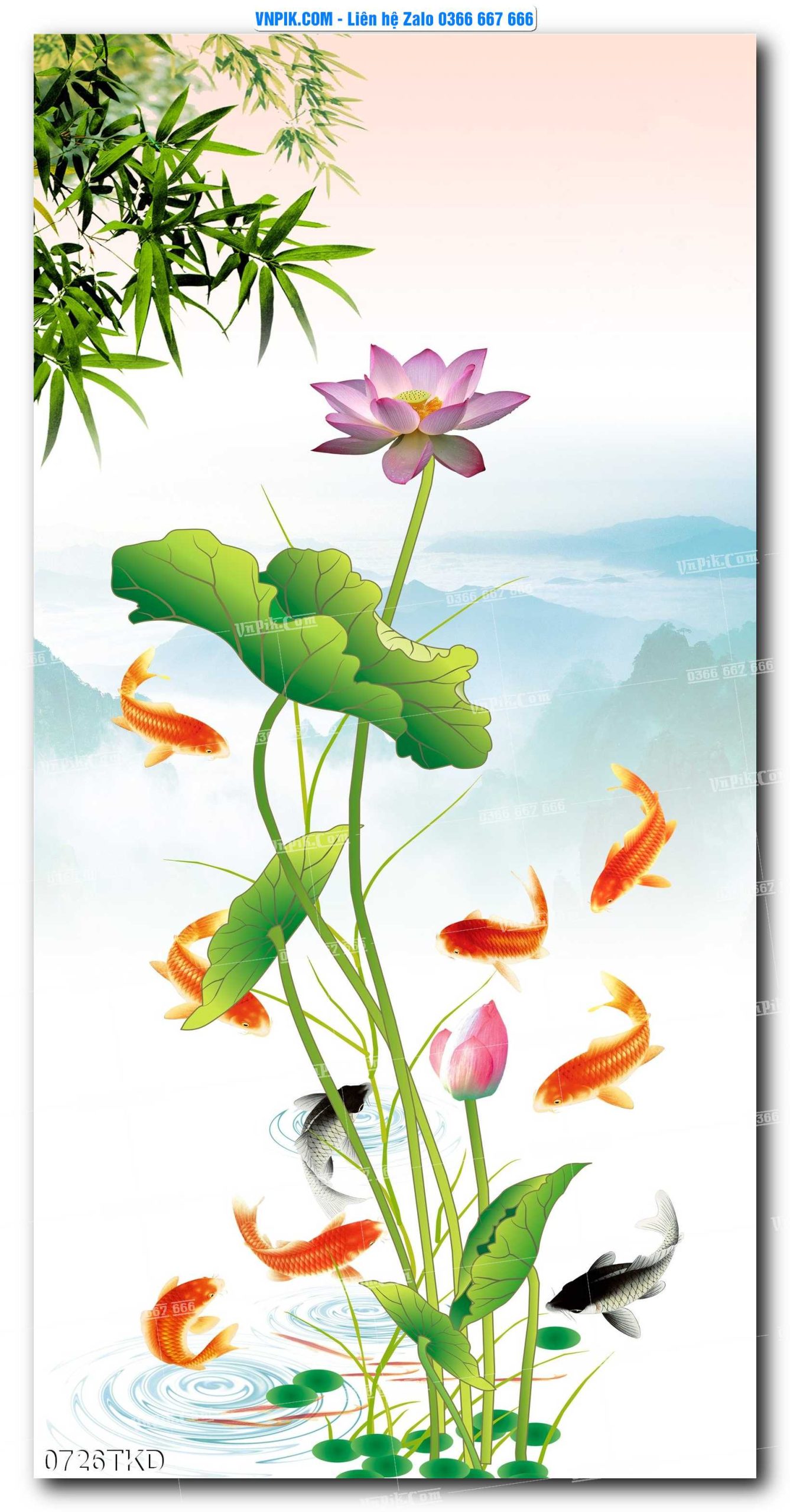 Tranh Khổ Dọc – Tranh Thác Nước – Tranh Phong Cảnh Đẹp – Tranh Treo Tường – Mã file 0726TKD