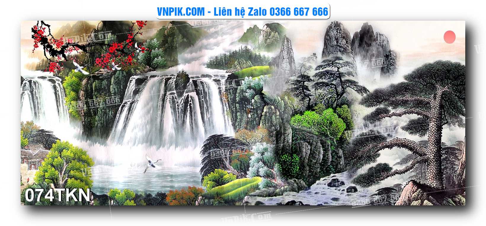 File PSD Vector Tranh Khổ Ngang – Tranh Thác Nước – Tranh Phong Cảnh Đẹp – Mã file 074TKN