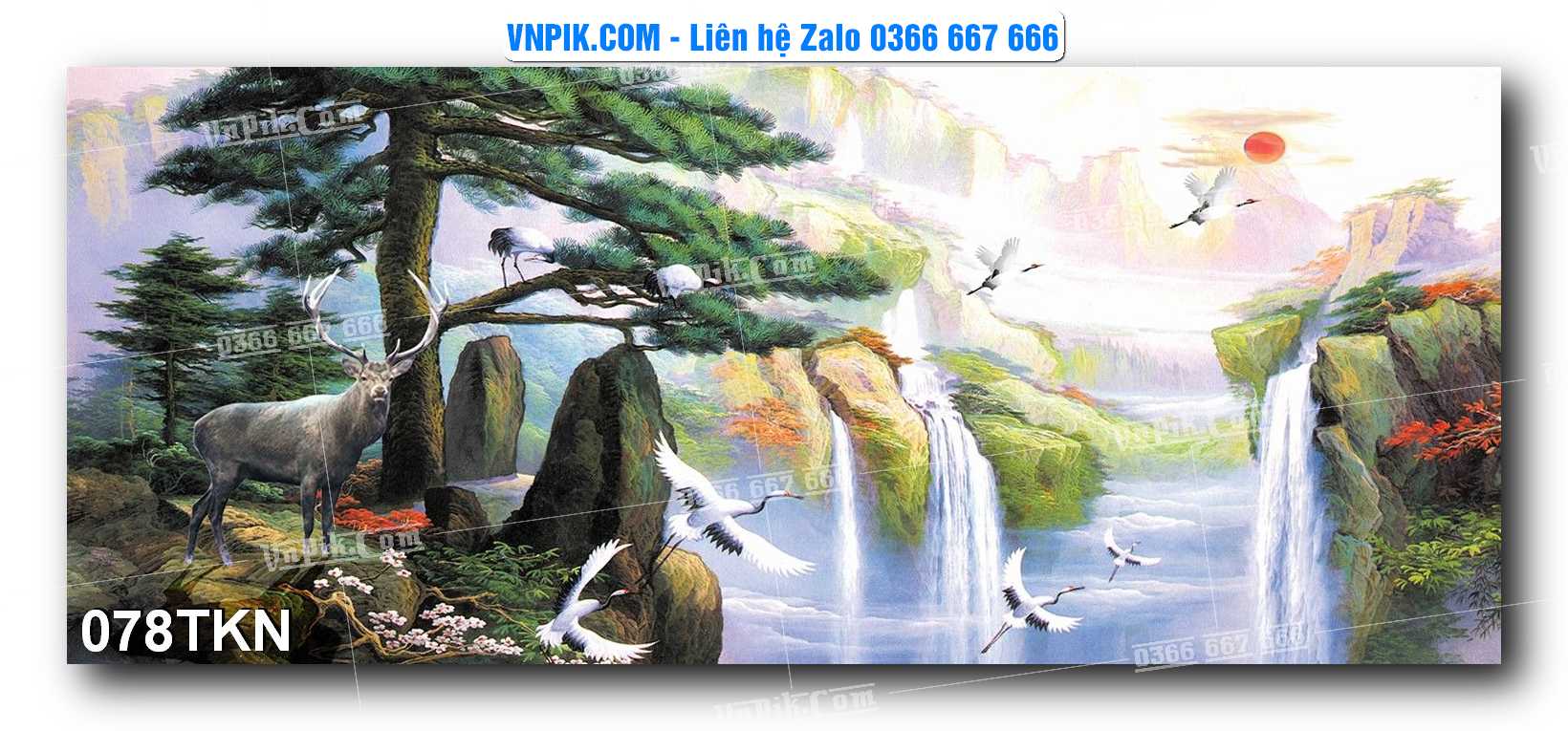 File PSD Vector Tranh Khổ Ngang – Tranh Thác Nước – Tranh Phong Cảnh Đẹp – Mã file 078TKN