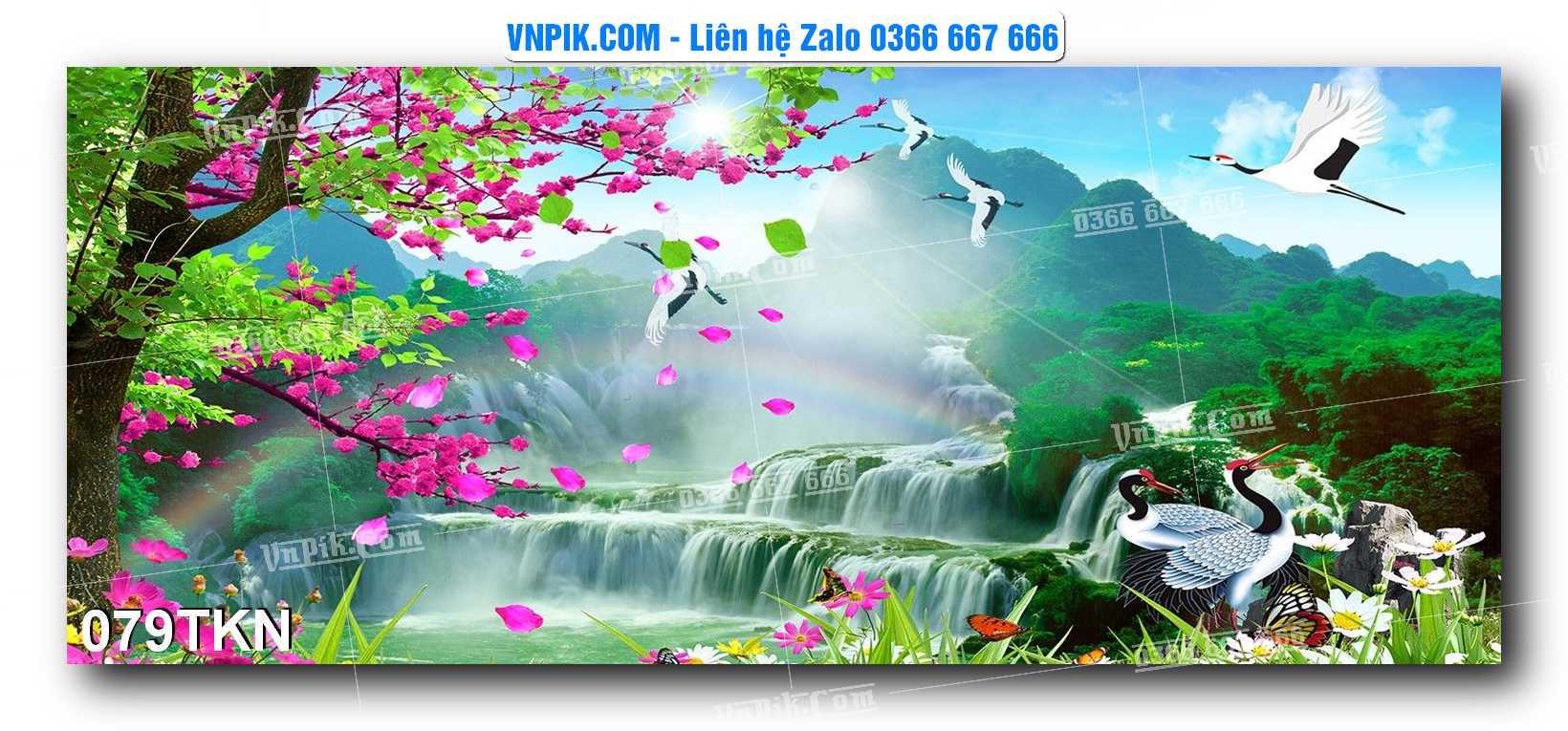 File PSD Vector Tranh Khổ Ngang – Tranh Thác Nước – Tranh Phong Cảnh Đẹp – Mã file 079TKN