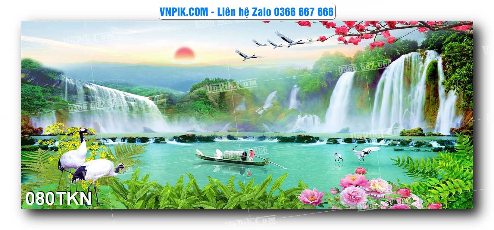 File PSD Vector Tranh Khổ Ngang – Tranh Thác Nước – Tranh Phong Cảnh Đẹp – Mã file 080TKN