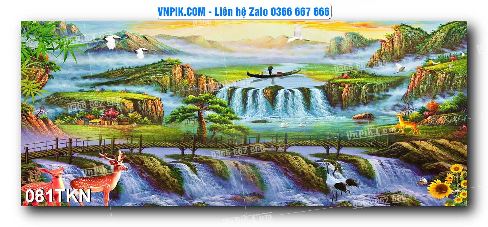 File PSD Vector Tranh Khổ Ngang – Tranh Thác Nước – Tranh Phong Cảnh Đẹp – Mã file 081TKN