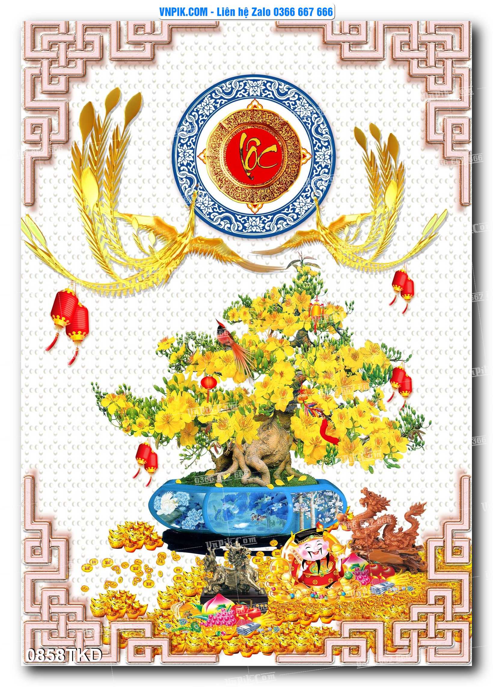 Tranh Khổ Dọc – Tranh Thác Nước – Tranh Phong Cảnh Đẹp – Tranh Treo Tường – Mã file 0858TKD