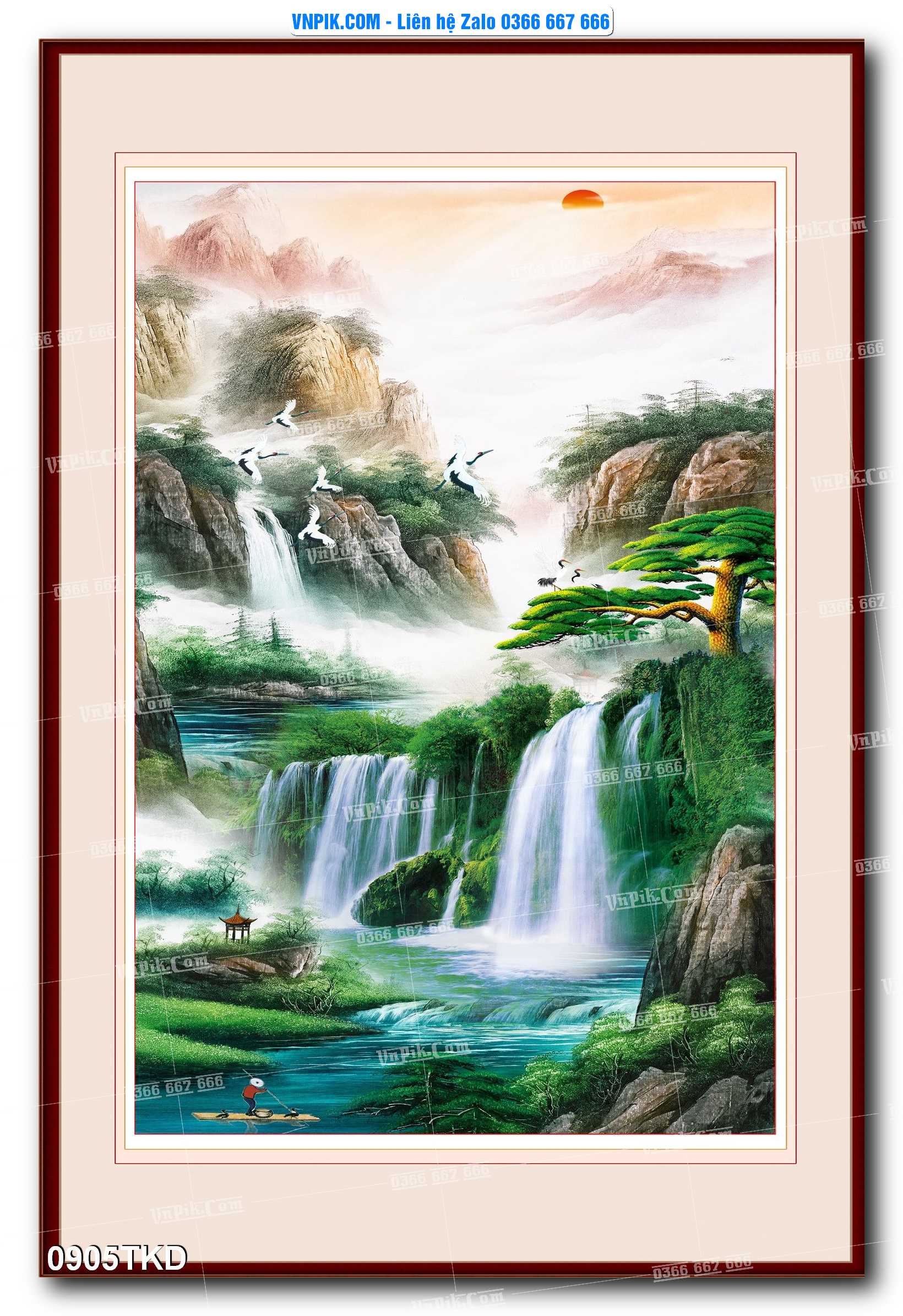 Tranh Khổ Dọc – Tranh Thác Nước – Tranh Phong Cảnh Đẹp – Tranh Treo Tường – Mã file 0905TKD