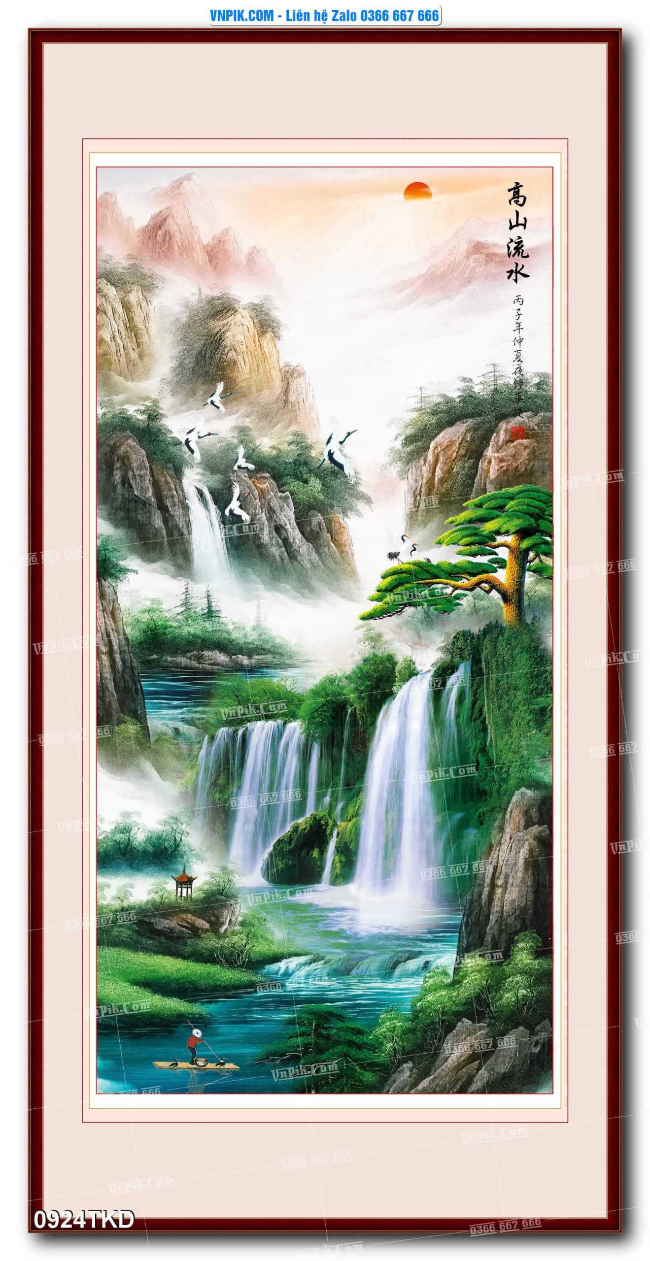 Tranh Khổ Dọc – Tranh Thác Nước – Tranh Phong Cảnh Đẹp – Tranh Treo Tường – Mã file 0924TKD