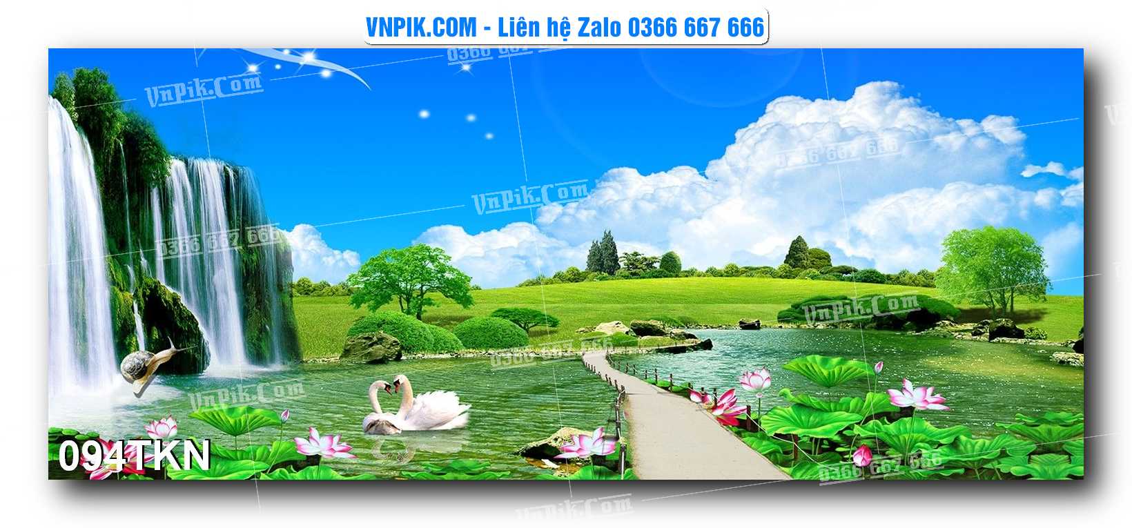 File PSD Vector Tranh Khổ Ngang – Tranh Thác Nước – Tranh Phong Cảnh Đẹp – Mã file 094TKN