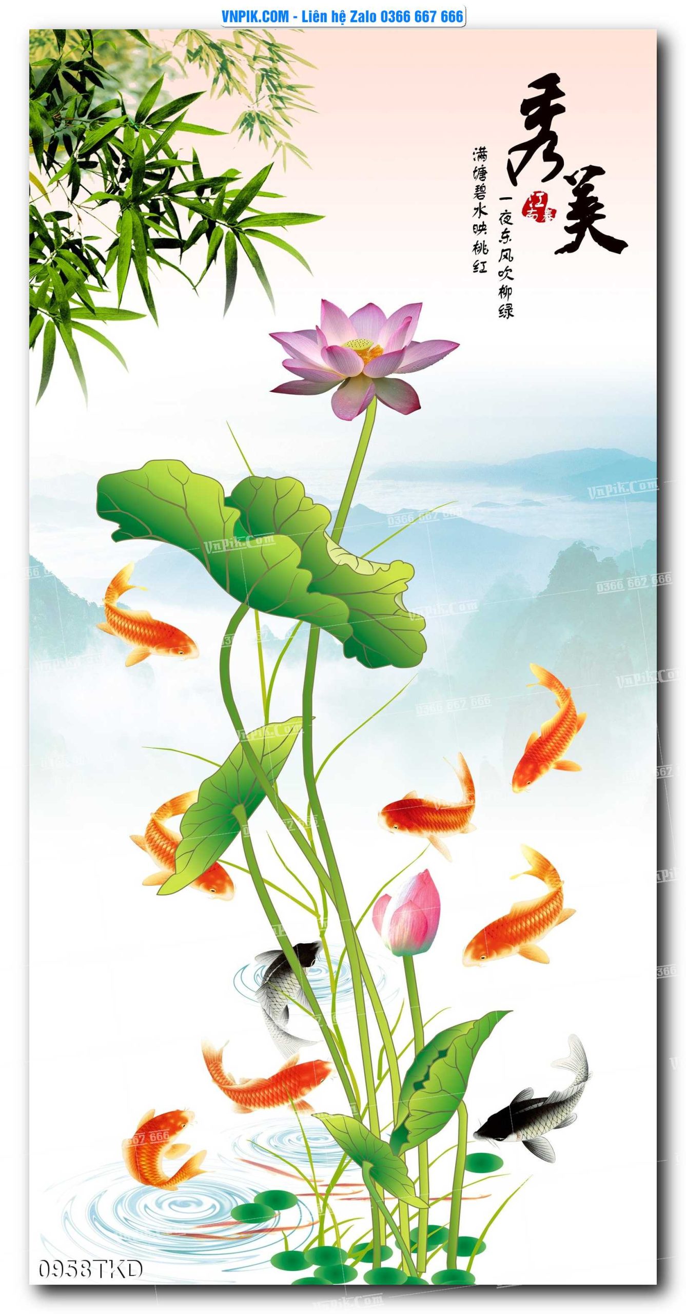 Tranh Khổ Dọc – Tranh Thác Nước – Tranh Phong Cảnh Đẹp – Tranh Treo Tường – Mã file 0958TKD