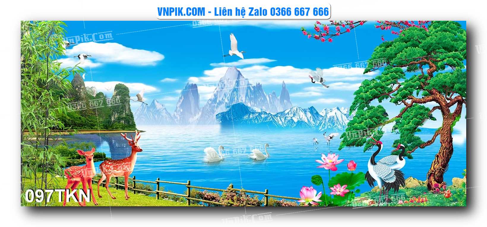 File PSD Vector Tranh Khổ Ngang – Tranh Thác Nước – Tranh Phong Cảnh Đẹp – Mã file 097TKN