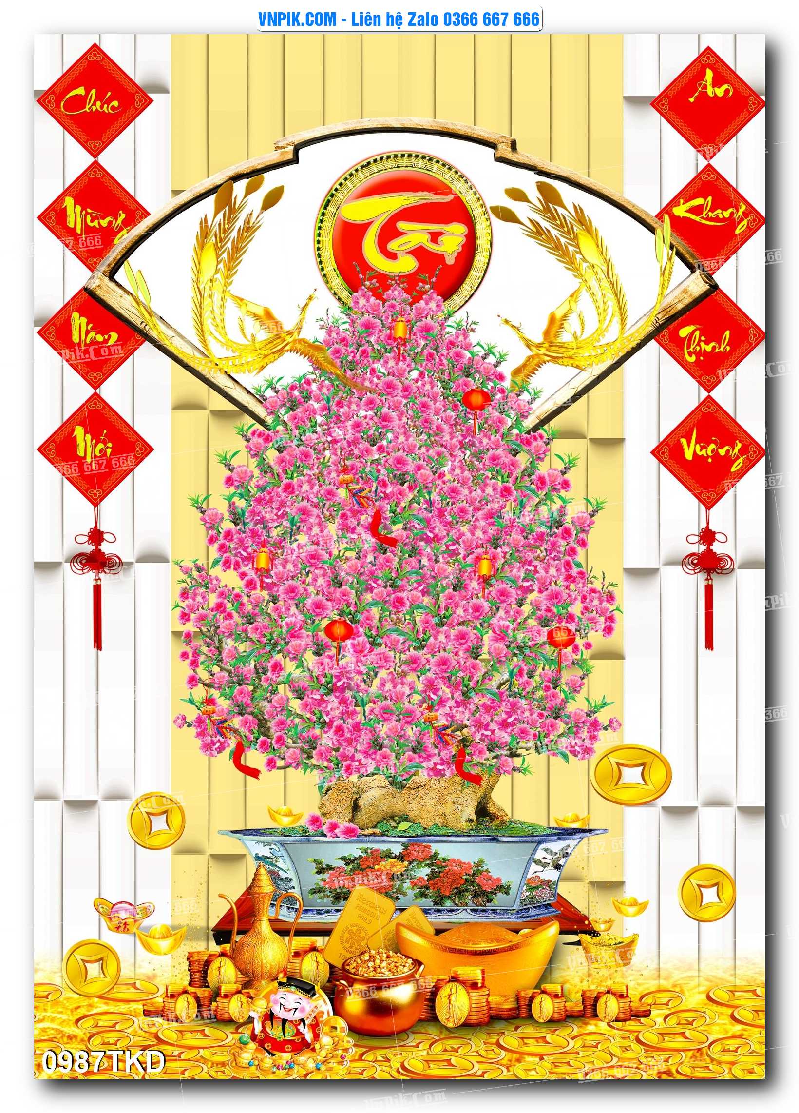 Tranh Khổ Dọc – Tranh Thác Nước – Tranh Phong Cảnh Đẹp – Tranh Treo Tường – Mã file 0987TKD