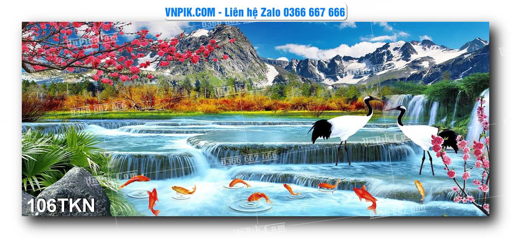 File PSD Vector Tranh Khổ Ngang – Tranh Thác Nước – Tranh Phong Cảnh Đẹp – Mã file 106TKN
