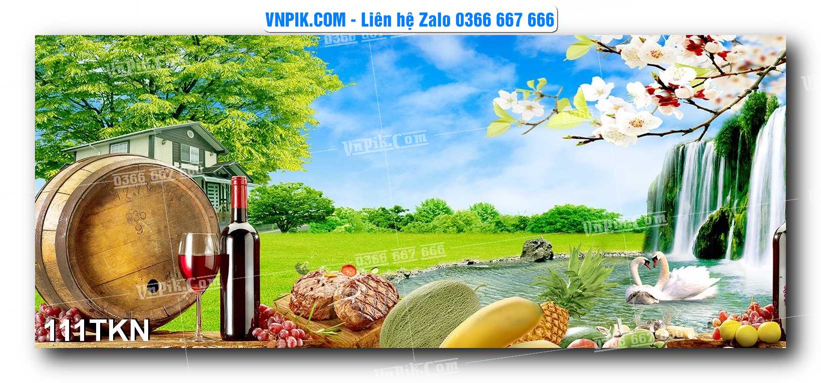 File PSD Vector Tranh Khổ Ngang – Tranh Thác Nước – Tranh Phong Cảnh Đẹp – Mã file 111TKN