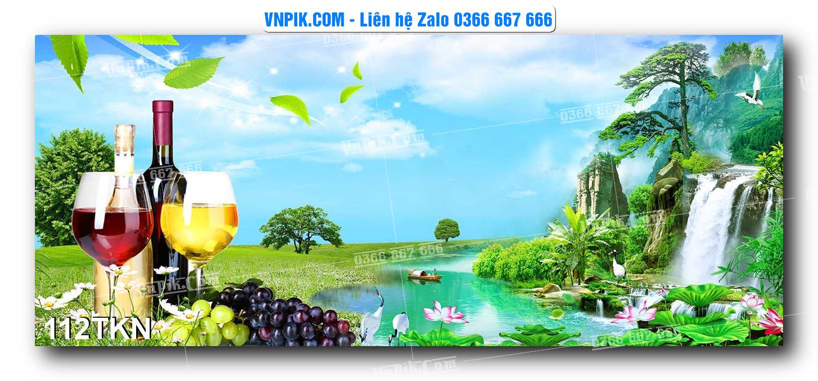 File PSD Vector Tranh Khổ Ngang – Tranh Thác Nước – Tranh Phong Cảnh Đẹp – Mã file 112TKN