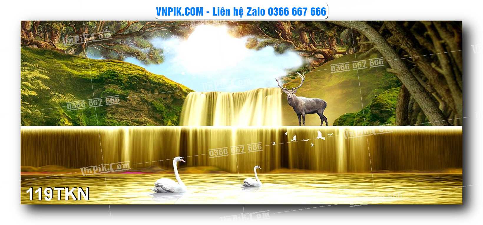 File PSD Vector Tranh Khổ Ngang – Tranh Thác Nước – Tranh Phong Cảnh Đẹp – Mã file 119TKN