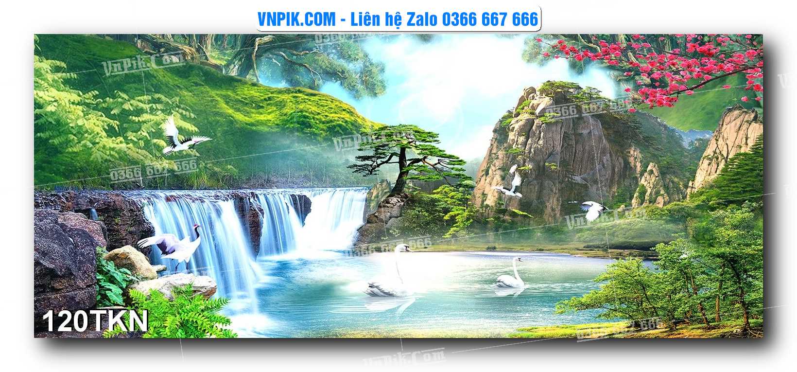 File PSD Vector Tranh Khổ Ngang – Tranh Thác Nước – Tranh Phong Cảnh Đẹp – Mã file 120TKN