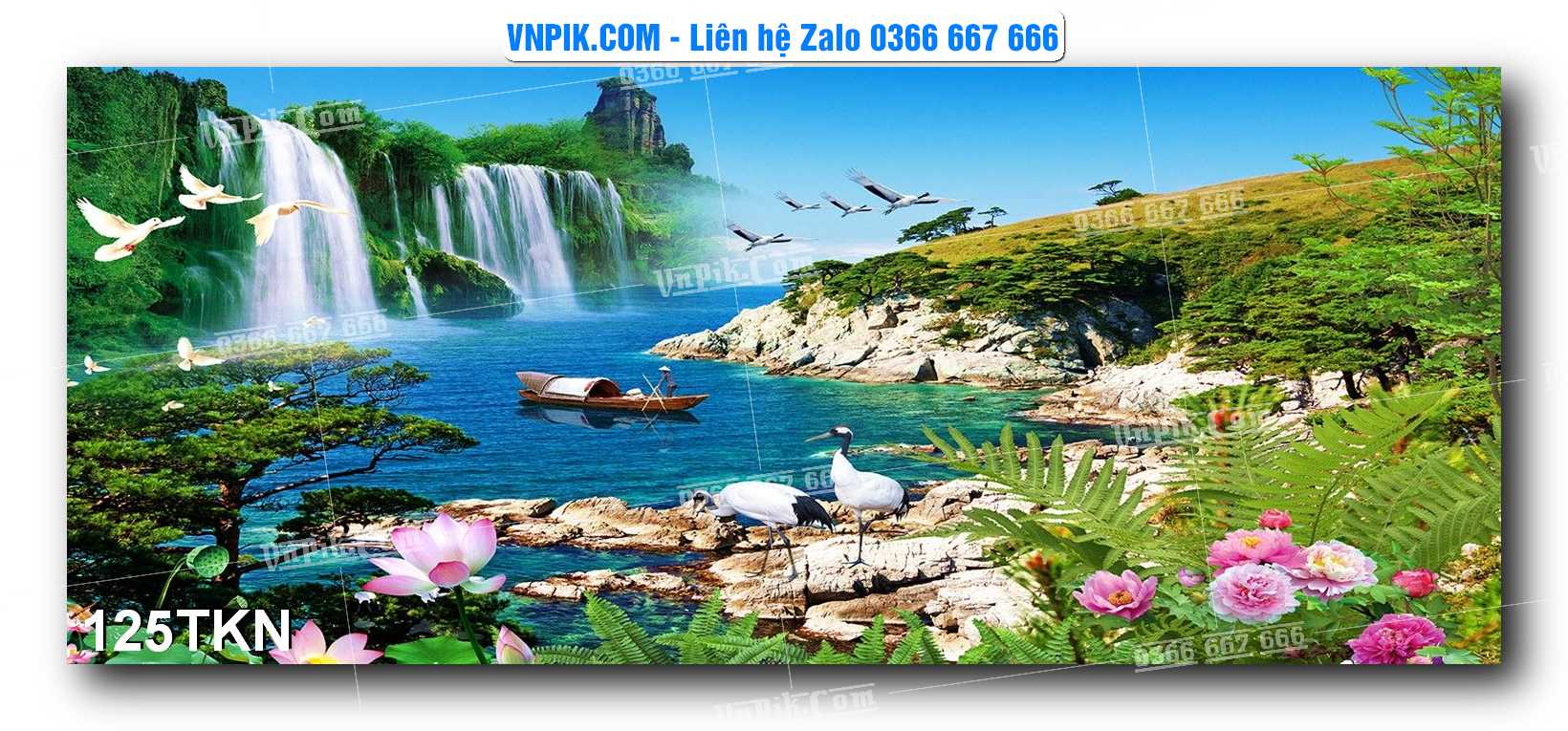 File PSD Vector Tranh Khổ Ngang – Tranh Thác Nước – Tranh Phong Cảnh Đẹp – Mã file 125TKN
