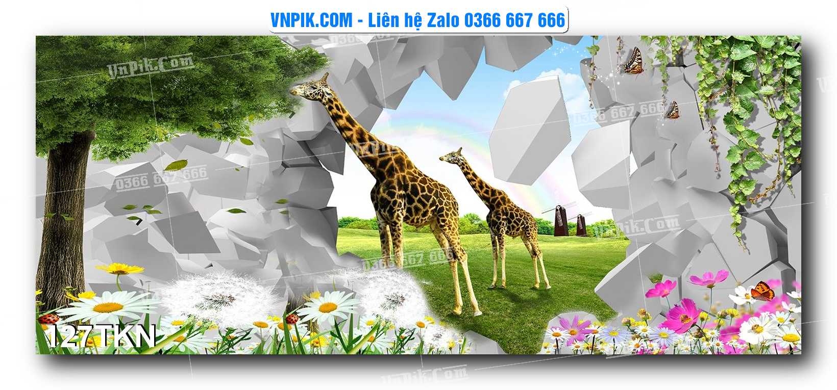 File PSD Vector Tranh Khổ Ngang – Tranh Thác Nước – Tranh Phong Cảnh Đẹp – Mã file 127TKN