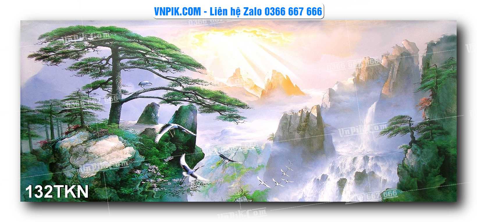 File PSD Vector Tranh Khổ Ngang – Tranh Thác Nước – Tranh Phong Cảnh Đẹp – Mã file 132TKN