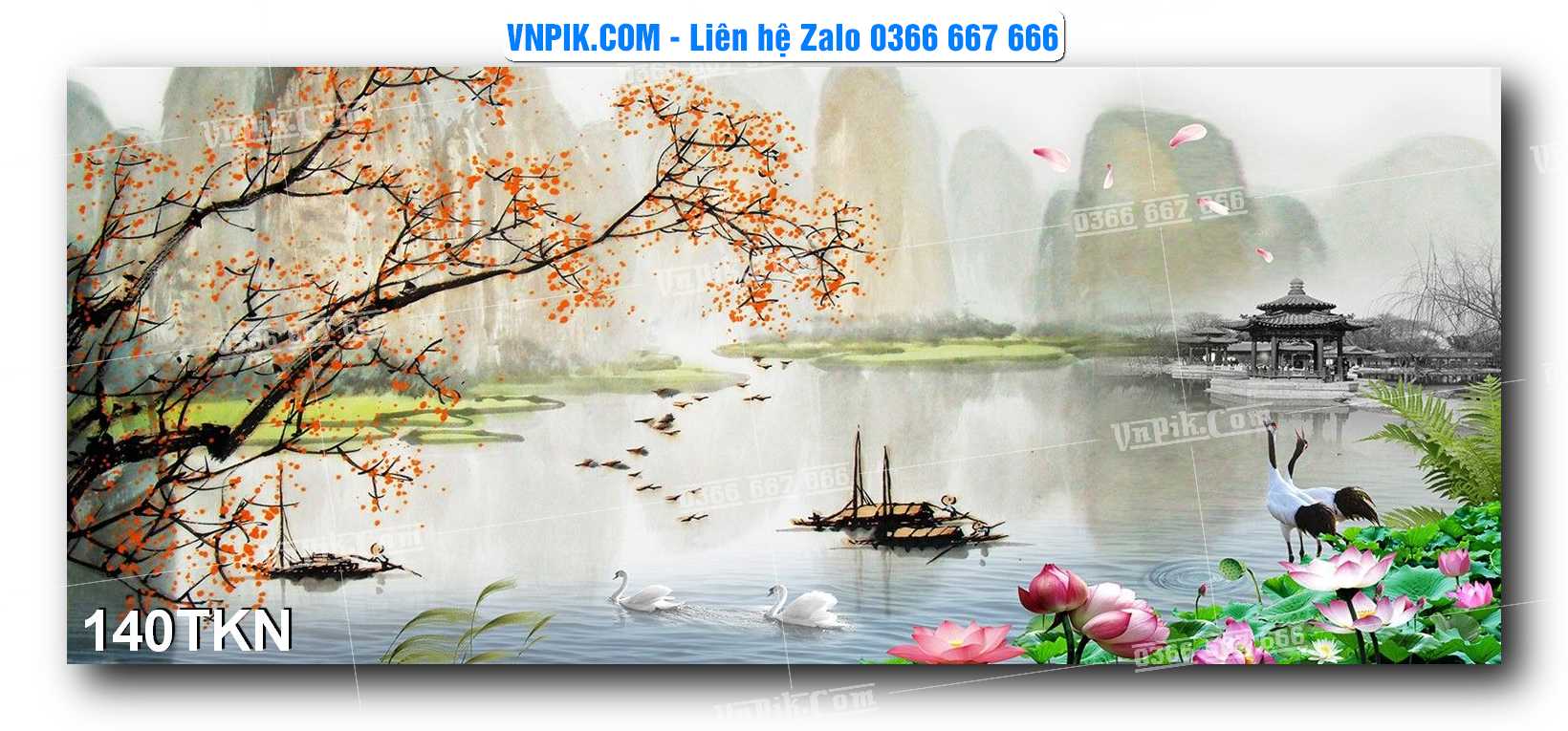 File PSD Vector Tranh Khổ Ngang – Tranh Thác Nước – Tranh Phong Cảnh Đẹp – Mã file 140TKN