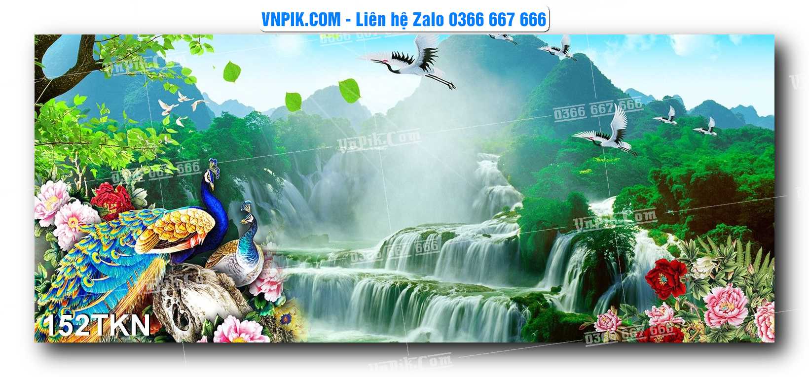 File PSD Vector Tranh Khổ Ngang – Tranh Thác Nước – Tranh Phong Cảnh Đẹp – Mã file 152TKN