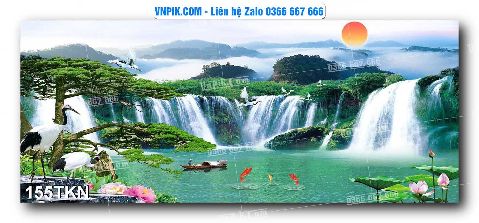 File PSD Vector Tranh Khổ Ngang – Tranh Thác Nước – Tranh Phong Cảnh Đẹp – Mã file 155TKN