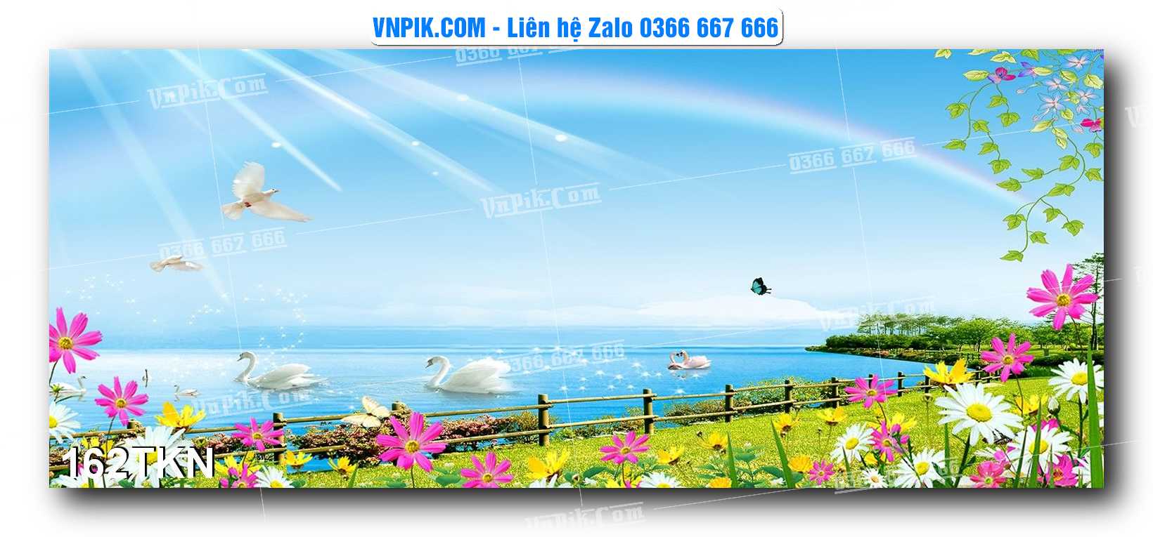 File PSD Vector Tranh Khổ Ngang – Tranh Thác Nước – Tranh Phong Cảnh Đẹp – Mã file 162TKN