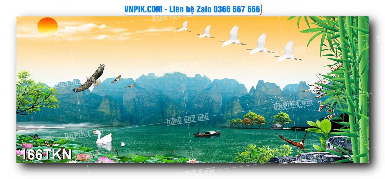 File PSD Vector Tranh Khổ Ngang – Tranh Thác Nước – Tranh Phong Cảnh Đẹp – Mã file 166TKN