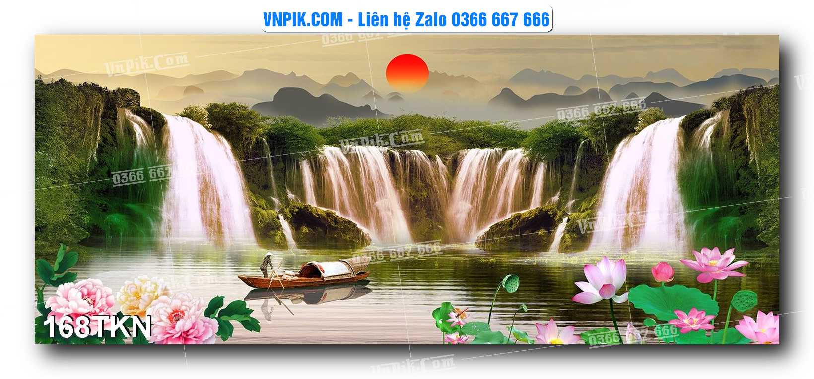 File PSD Vector Tranh Khổ Ngang – Tranh Thác Nước – Tranh Phong Cảnh Đẹp – Mã file 168TKN
