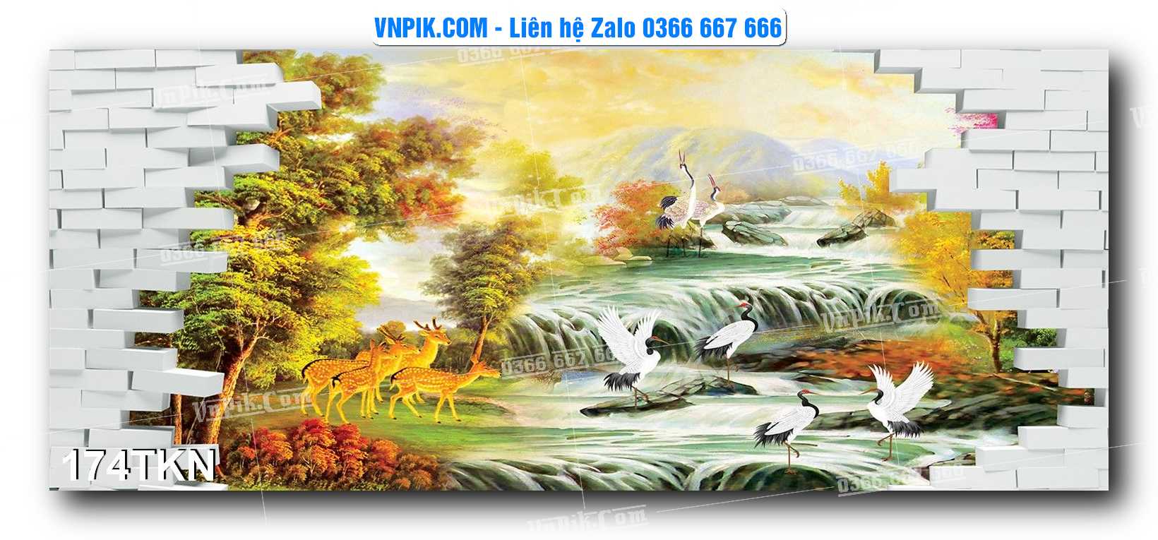 File PSD Vector Tranh Khổ Ngang – Tranh Thác Nước – Tranh Phong Cảnh Đẹp – Mã file 174TKN