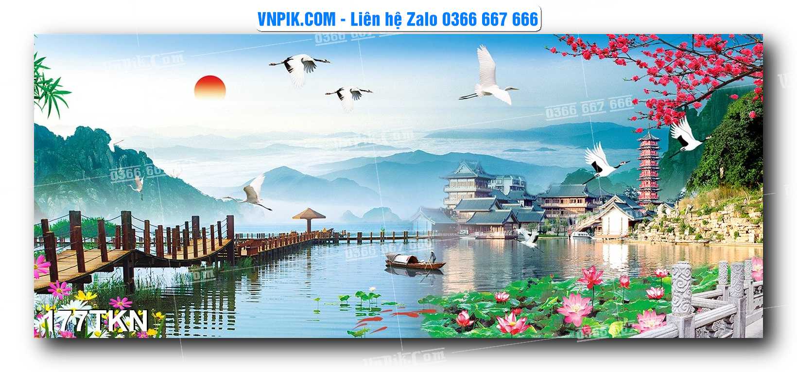 File PSD Vector Tranh Khổ Ngang – Tranh Thác Nước – Tranh Phong Cảnh Đẹp – Mã file 177TKN