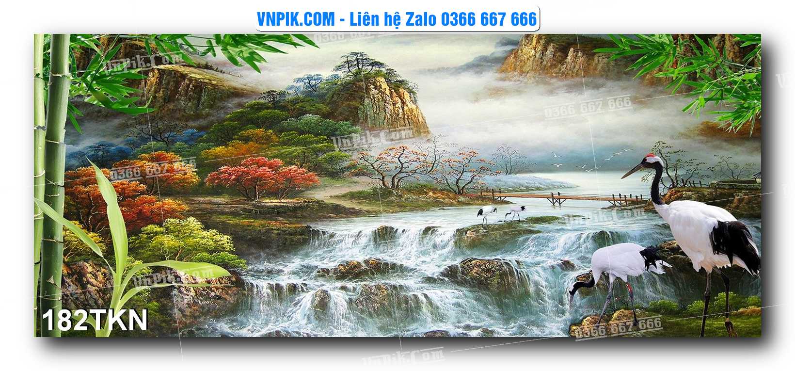File PSD Vector Tranh Khổ Ngang – Tranh Thác Nước – Tranh Phong Cảnh Đẹp – Mã file 182TKN
