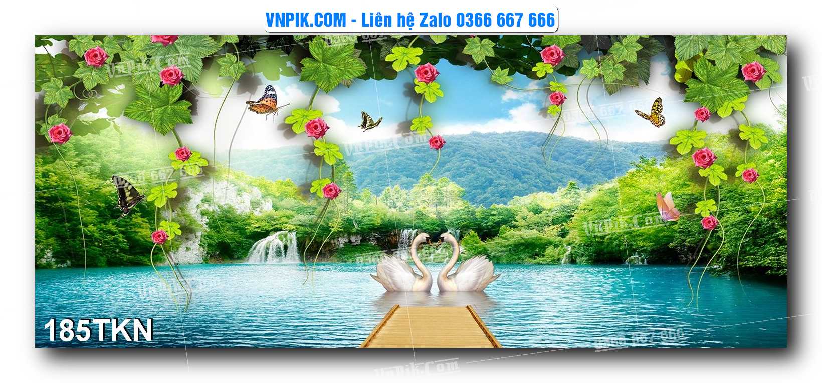 File PSD Vector Tranh Khổ Ngang – Tranh Thác Nước – Tranh Phong Cảnh Đẹp – Mã file 185TKN