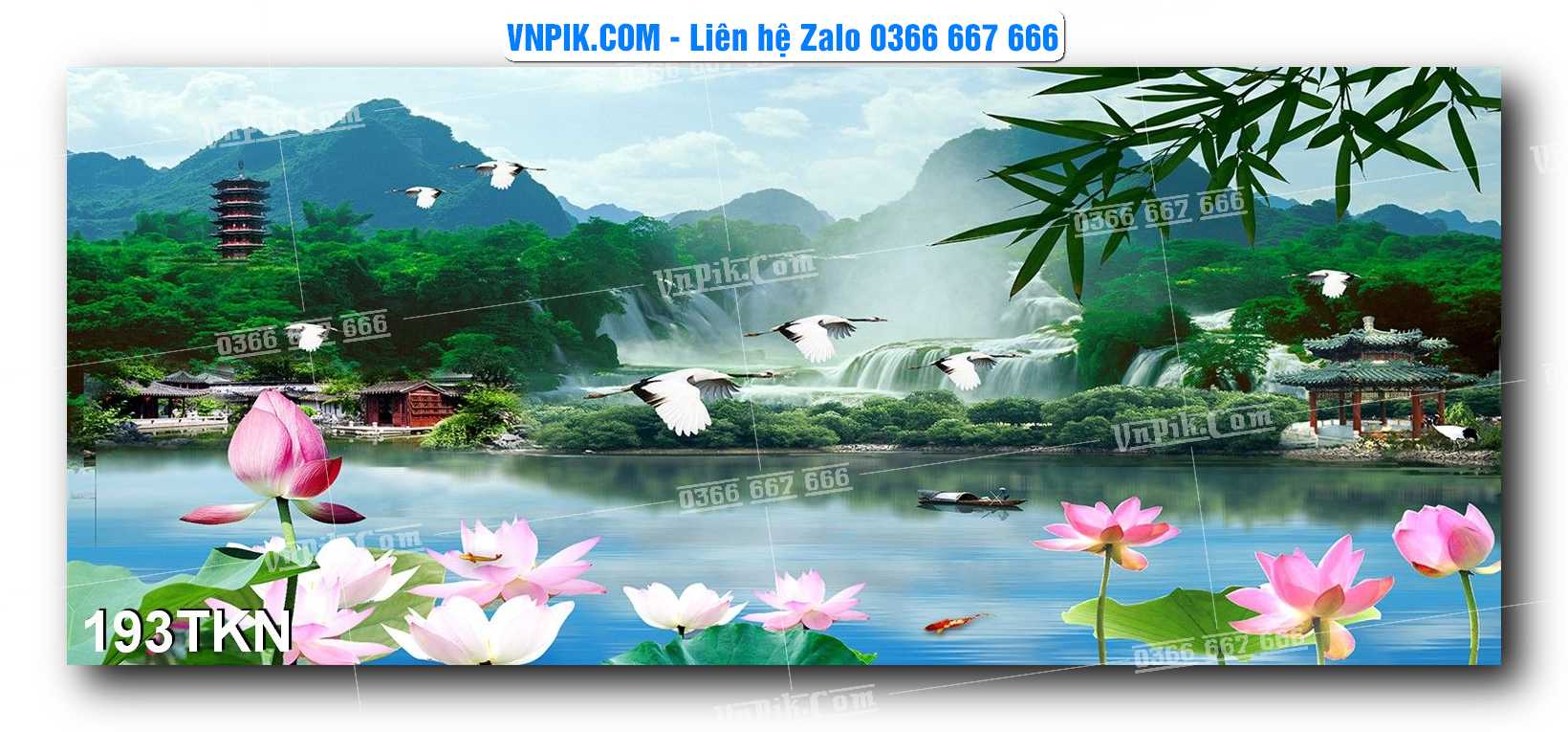 File PSD Vector Tranh Khổ Ngang – Tranh Thác Nước – Tranh Phong Cảnh Đẹp – Mã file 193TKN