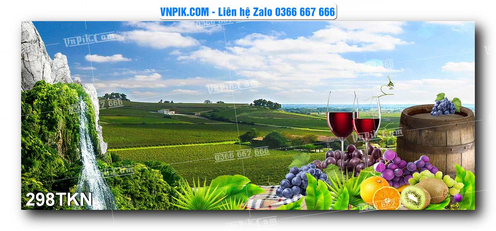 File PSD Vector Tranh Khổ Ngang – Tranh Thác Nước – Tranh Phong Cảnh Đẹp – Mã file 298TKN