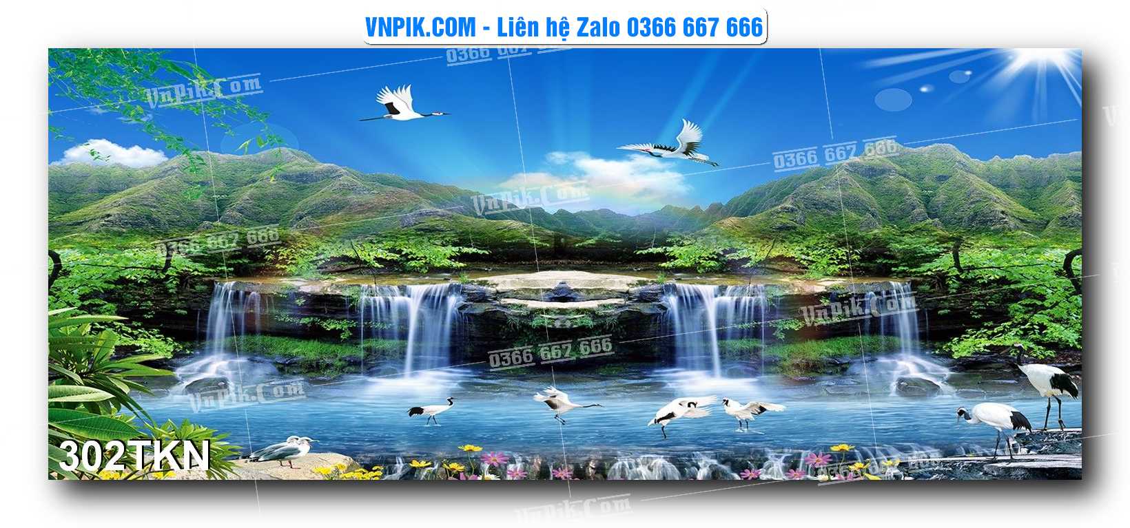 File PSD Vector Tranh Khổ Ngang – Tranh Thác Nước – Tranh Phong Cảnh Đẹp – Mã file 302TKN