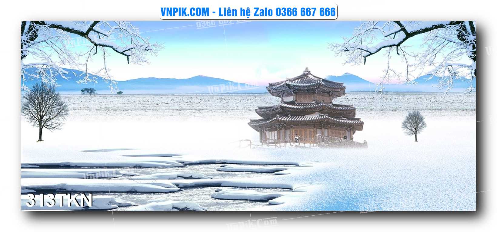File PSD Vector Tranh Khổ Ngang – Tranh Thác Nước – Tranh Phong Cảnh Đẹp – Mã file 313TKN