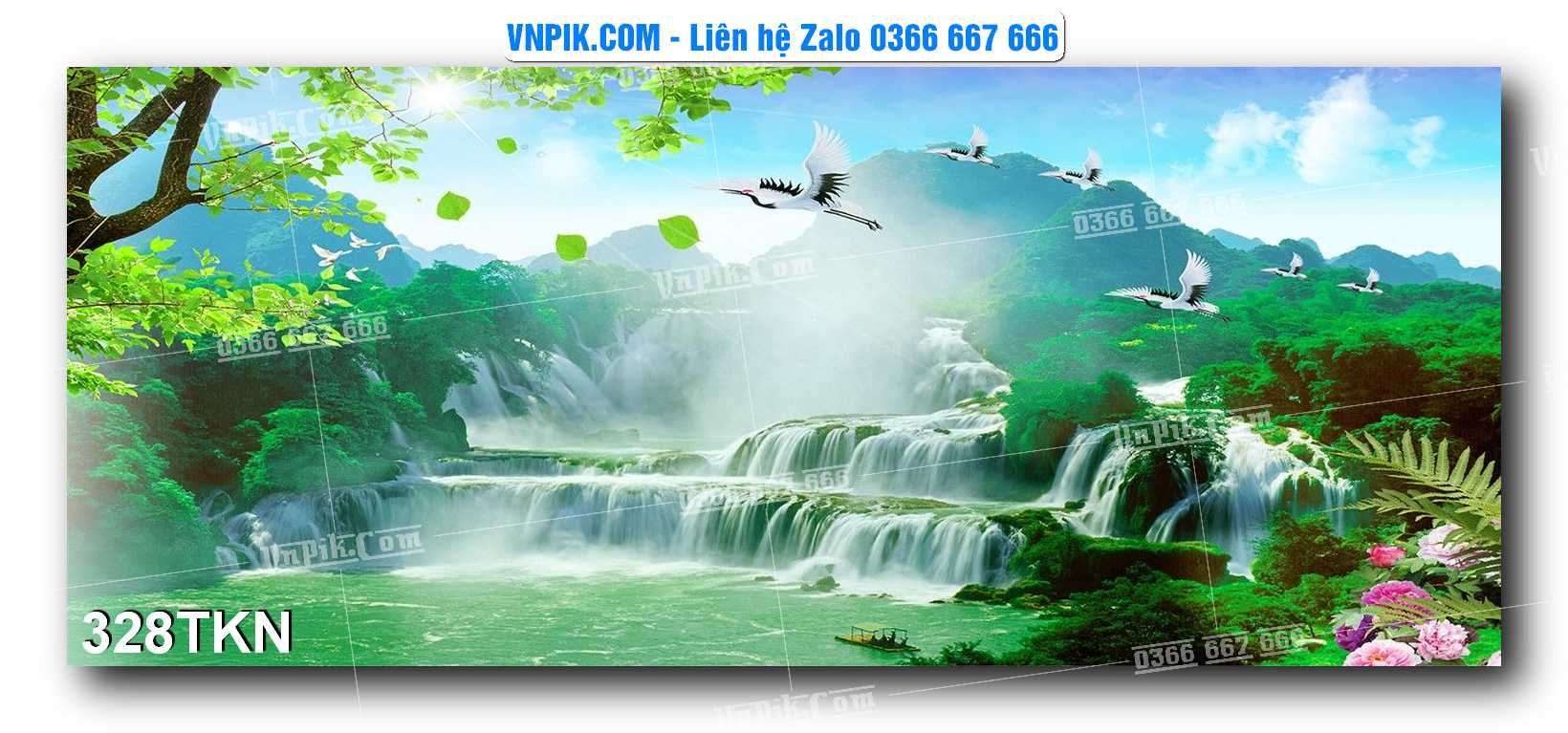 File PSD Vector Tranh Khổ Ngang – Tranh Thác Nước – Tranh Phong Cảnh Đẹp – Mã file 328TKN