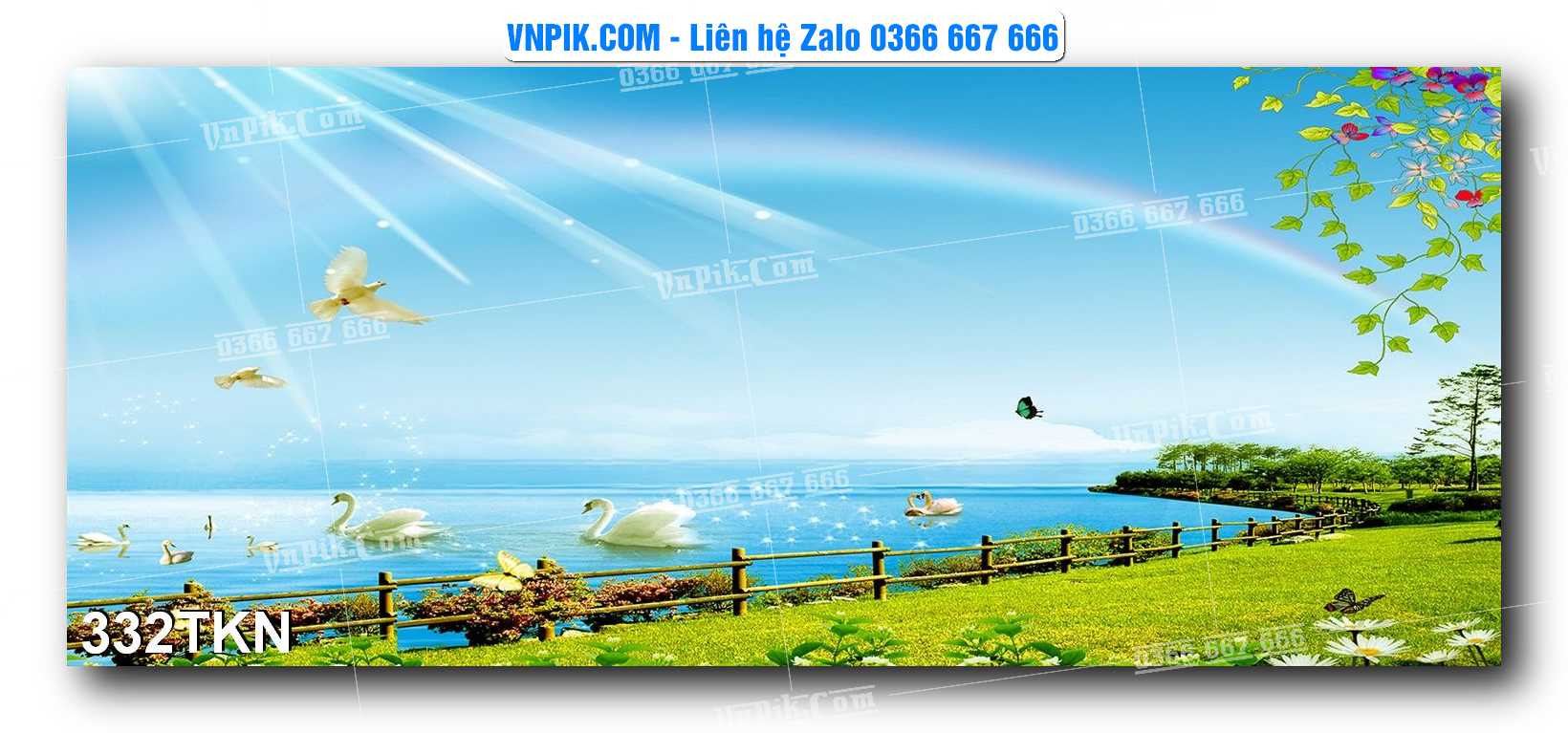 File PSD Vector Tranh Khổ Ngang – Tranh Thác Nước – Tranh Phong Cảnh Đẹp – Mã file 332TKN