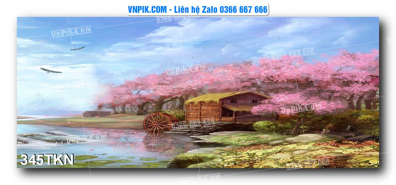 File PSD Vector Tranh Khổ Ngang – Tranh Thác Nước – Tranh Phong Cảnh Đẹp – Mã file 345TKN