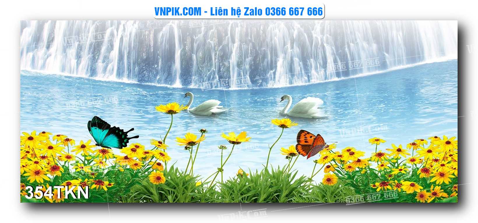 File PSD Vector Tranh Khổ Ngang – Tranh Thác Nước – Tranh Phong Cảnh Đẹp – Mã file 354TKN