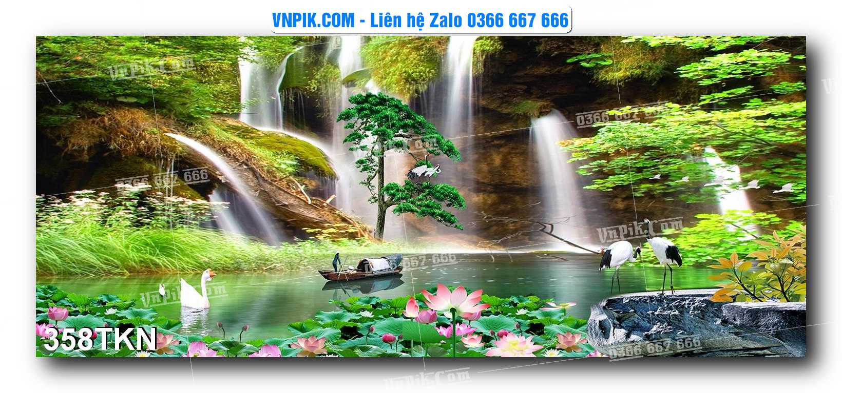 File PSD Vector Tranh Khổ Ngang – Tranh Thác Nước – Tranh Phong Cảnh Đẹp – Mã file 358TKN