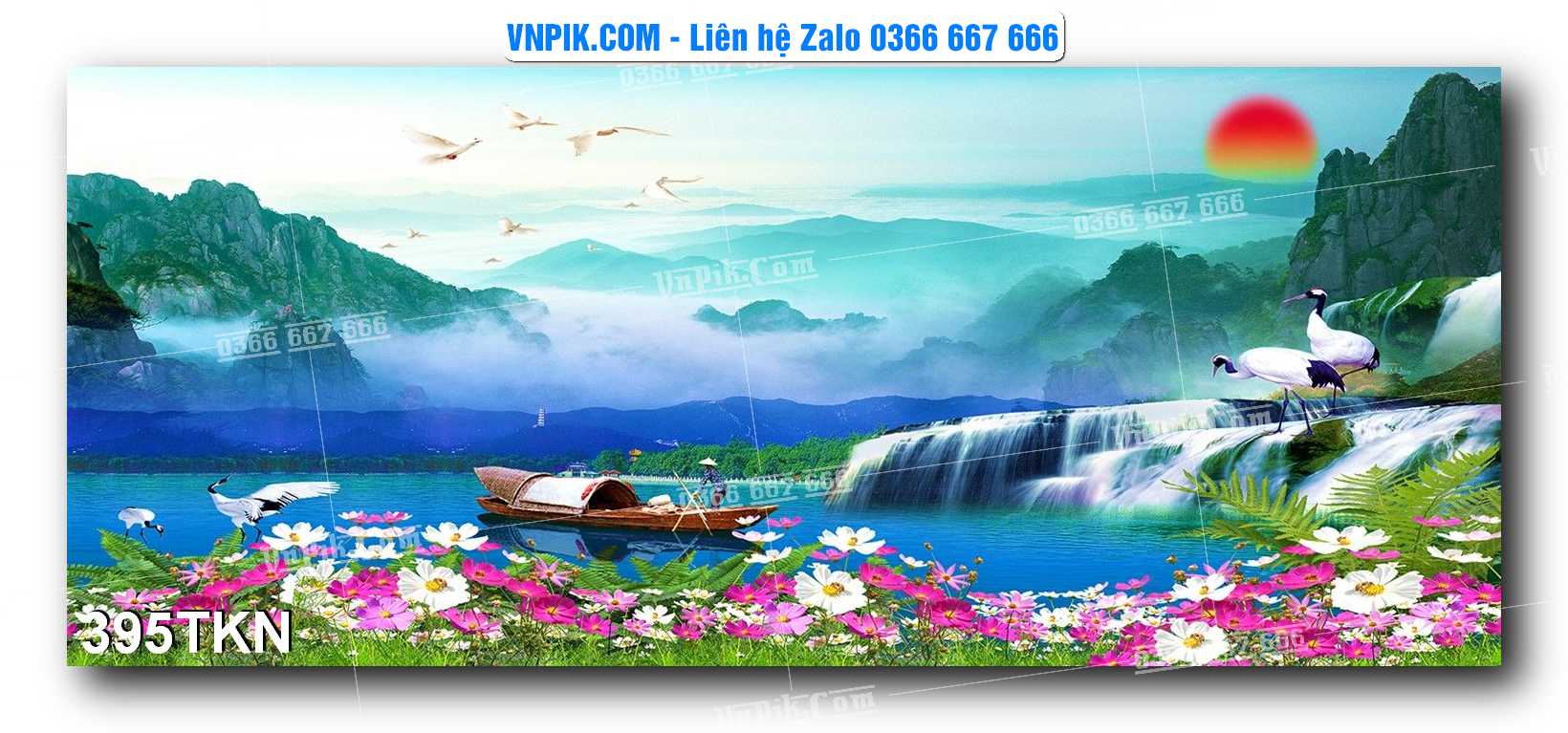 File PSD Vector Tranh Khổ Ngang – Tranh Thác Nước – Tranh Phong Cảnh Đẹp – Mã file 395TKN