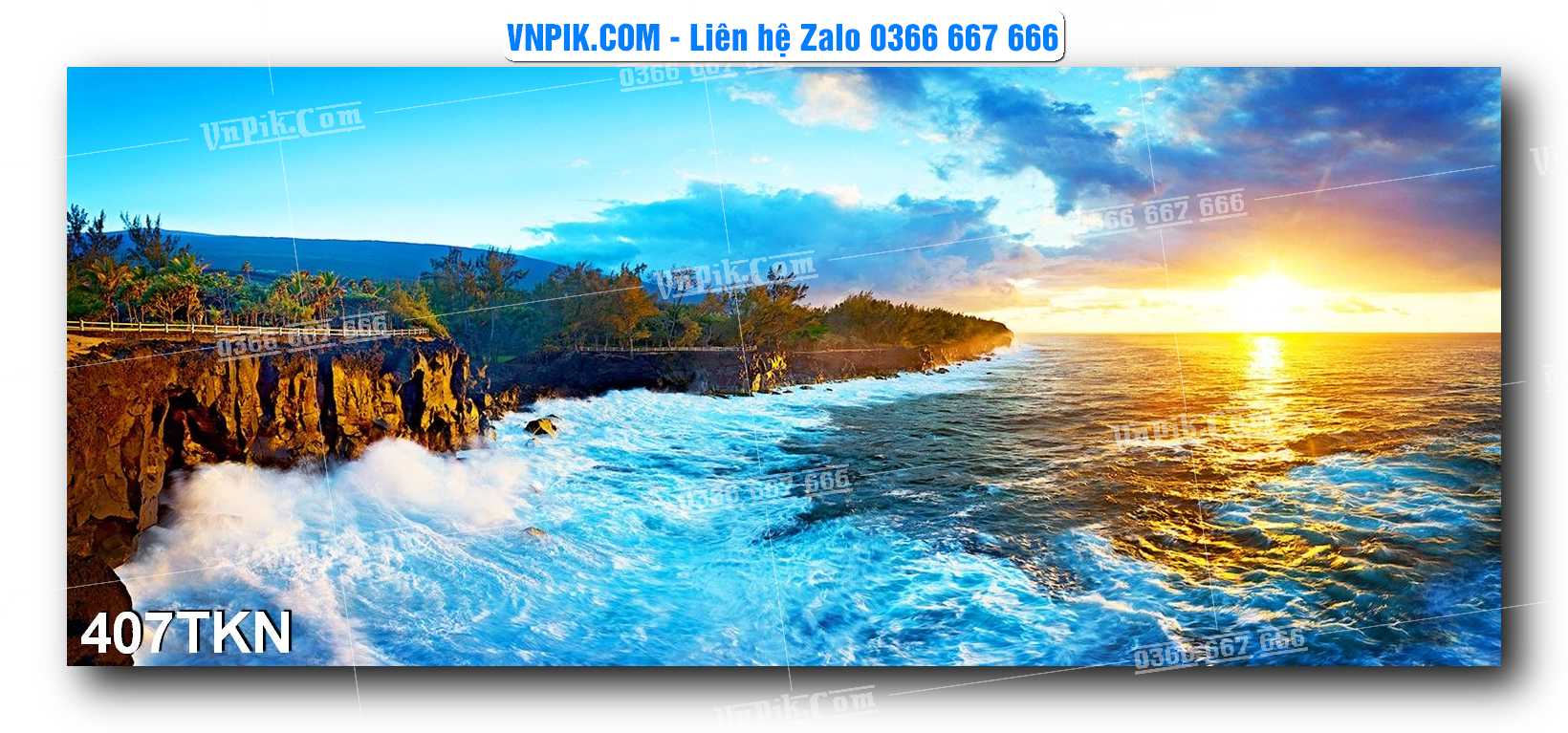 File PSD Vector Tranh Khổ Ngang – Tranh Thác Nước – Tranh Phong Cảnh Đẹp – Mã file 407TKN